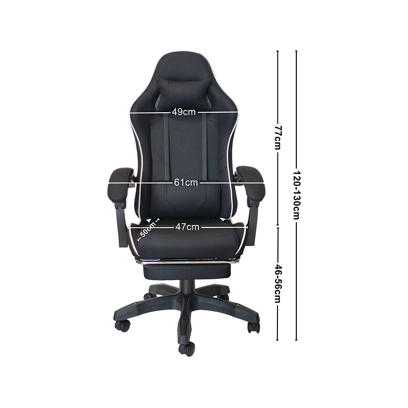 Kursi Gaming Reguler Desain Roller Tinggi Hitam Dapat Disesuaikan
