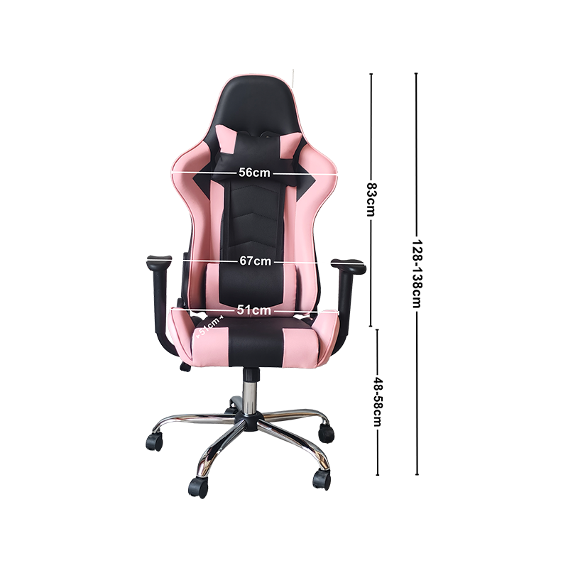 Desain Jahitan Hitam dan Pink Bahan berkualitas tinggi Kursi Gaming Reguler